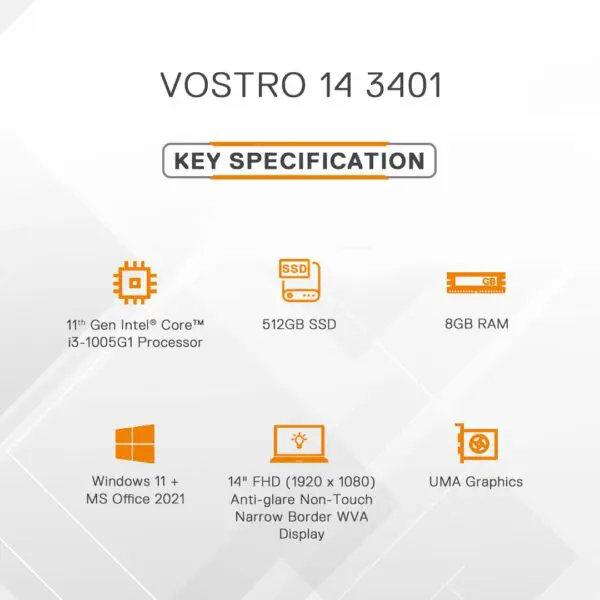 Dell Vostro 14, i3-1115G4, 8GB,(Vostro 3400, D552217WIN9D) - Image 6