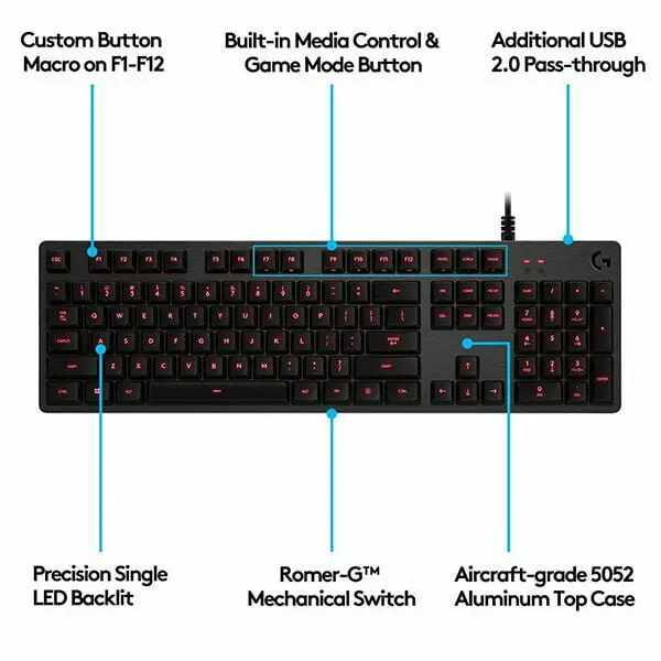 Logitech G413 BACKLIT MECHANICAL GAMING KEYBOARD - Image 6