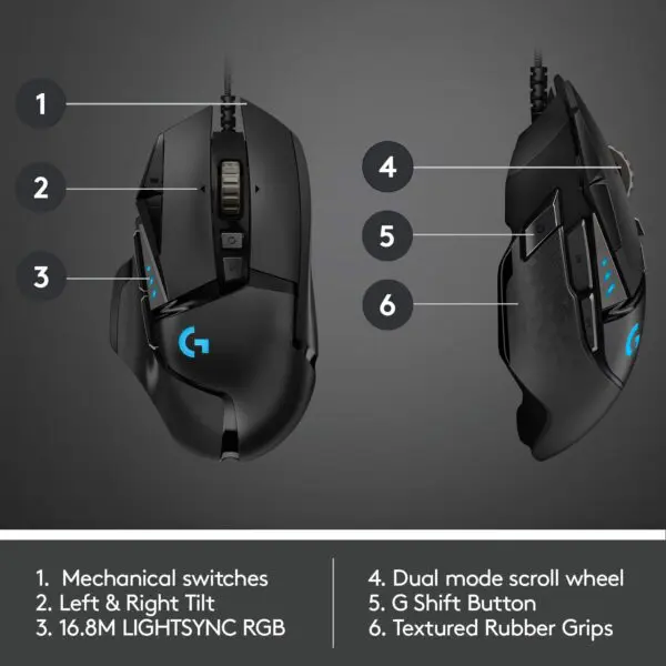 Logitech G502 Hero High Performance Gaming Mouse - Image 6