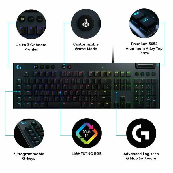 G813 HARPY CORDED USB CLICKY SWITCH KEYBOARD - Image 2