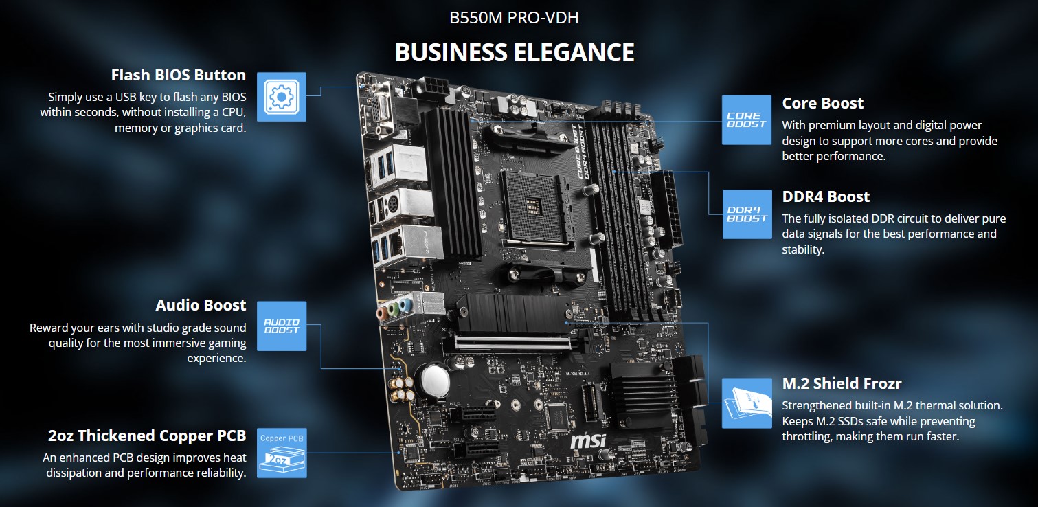 MSI B550M PRO-VDH Motherboard