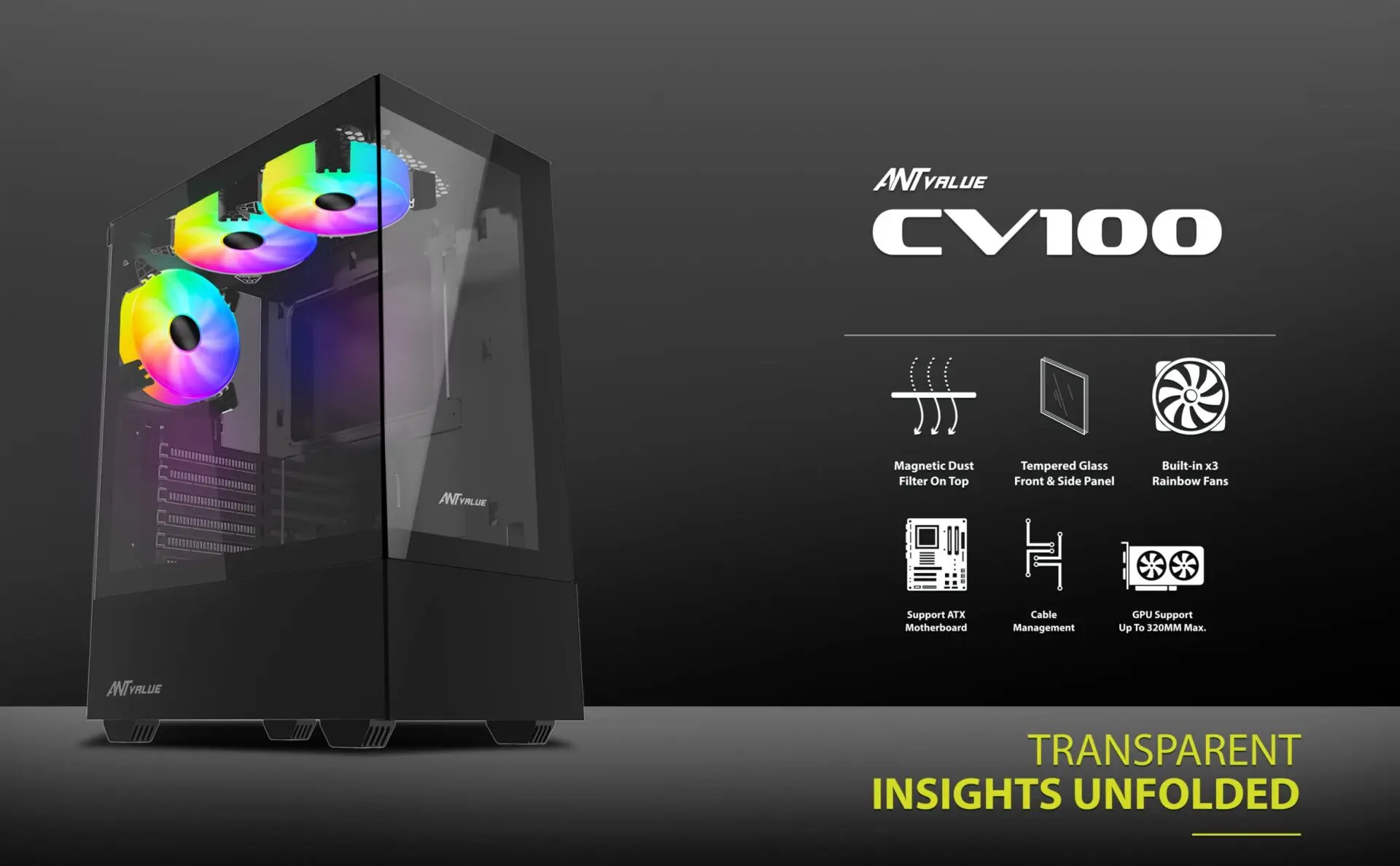 Ant Value CV100 Mid-Tower Computer Gaming Cabinet
