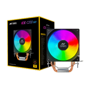 Ant Esports ICE-C200 V2 Rainbow 120mm ARGB Black Air Cooler