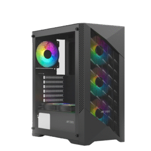 Ant Esports ICE 270M 6F Mid Tower (ATX/m-ATX/m-ITX) Black Cabinet with 6 x 120mm Static RGB Fans