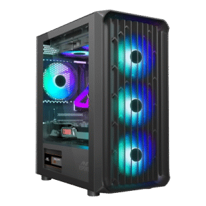 Ant Esports 205 Air Mid TowerÂ ATX, Micro-ATX, Mini-ITX Black ARGB Cabinet with 4x120mm Fan