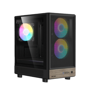 Ant Esports 300 Air Mini Tower Micro-ATX, Mini-ITX Computer Black Cabinet 3x120mm Fans
