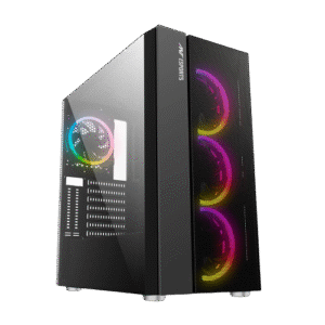 Ant Esports ICE-511MT Mid Tower (E-ATX/ATX/M-ATX/ITX) ARGB Gaming Cabinet Black 4x120mm Fans