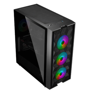 Ant Esports ICE-521MT Mid Tower (E-ATX/ATX/M-ATX/ITX) Gaming Cabinet Black 4x120mm Fans