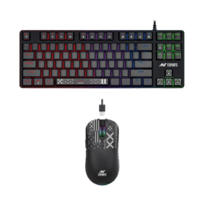 Ant Esports Thunder20 Wired Mechanical Gaming Keyboard and Mouse Combo Brown Switch_ Black