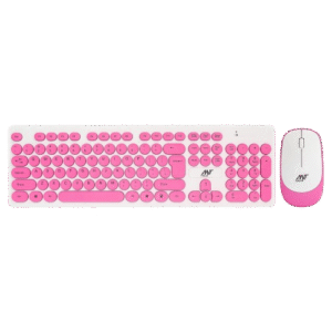 Ant Value FKBRI05 Wireless Keyboard Mouse Combo - Pink white
