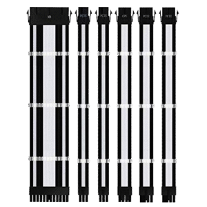 Ant Esports MODPRO Sleeve Cable Kit 30 CM Extension Cable (White - Black)