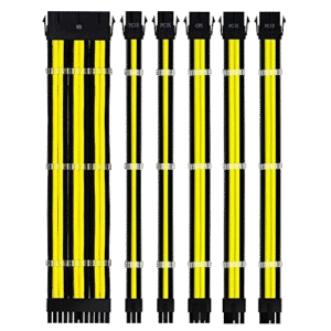 Ant Esports MODPRO Sleeve Cable Kit 30 CM Extension Cable (Yellow - Black)