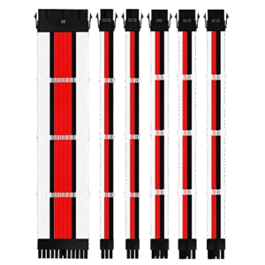 Ant Esports MODPRO Sleeve Cable Kit 30 CM Extension Cable (White â€“ Red â€“ Black)