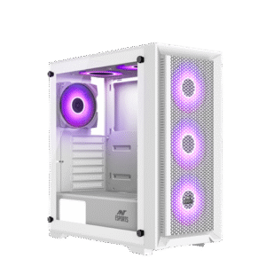 Ant Esports SX7 Mid-Tower (ATX/M-ATX/M-ITX) Cabinet White 3x120mm Fans
