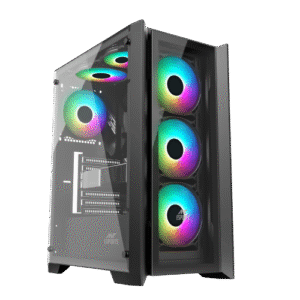 Ant Esports ICE-170TG Mid TowerÂ ATX, Micro-ATX, ITX Black Cabinet 4x120mm ARGB Fans