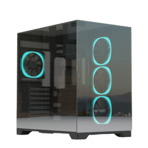 Ant Esports Crystal Mirror Mid Tower (ATX/M-ATX/M-ITX) Cabinet Black with 4 x 120mm ARGB FANs
