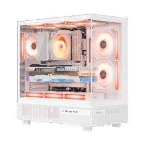 Ant Esports Crystal X6 Mid-TowerÂ ATX, Micro-ATX, Mini-ITX White Cabinet 6x120mm