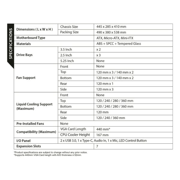 Crystal XL Black 7 Without Fan 600x600