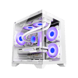 Ant Esports crystal Z2 Mid-TowerÂ Micro-ATX, Mini-ITX White Cabinet 3x120mm Fan