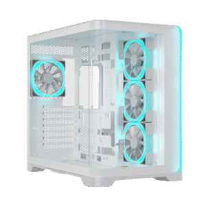 Ant Esports Crystal ARC Mid Tower (ATX/m-ATX/m-ITX) White Cabinet with 4 x 120mm ARGB FANs
