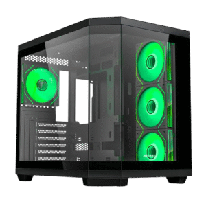 Ant Esports Crystal X11 Mid-Tower High End Gaming Cabinet â€“ Black with Pre-Installed 4 x 120 mm ARGB Fans