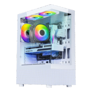 Ant Esports Crystal X2 Mid TowerÂ ATX, Micro-ATX, Mini-ITX White Cabinet 3x120mm Fan