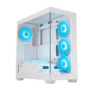 Ant Esports Crystal X7 Mid Tower ATX, Micro-ATX, Mini-ITX White Cabinet with 7x120mm Fans