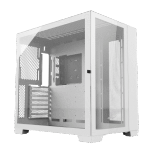 Ant Esports Crystal XL Dual-Chamber Gaming Cabinet Without Fan - White