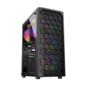 Ant Esports Elite 1120 Mid Tower ATX/Micro-ATX/ITX Black Cabinet 4x120mm Static RGB Fans