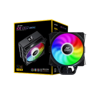 Ant Esports ICE-C612 Digital Single Tower 120mm ARGB AM5/LGA1851 Black Air Cooler with temperature display