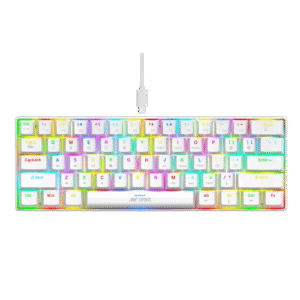 Ant Esports MK1300 V2 Mechnical Wired Gaming keyboard White Hot-Swappable Per-Key RGB Red Outemu Switches
