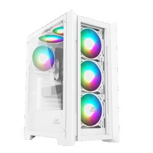 Ant Esports ICE-170TG Mid TowerÂ ATX, Micro-ATX, ITX White Cabinet 4x120mm ARGB Fans