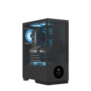 Ant Esports X2 LCD Mid Tower (ATX/M-ATX/M-ITX) Black Cabinet with 3x120mm Fans