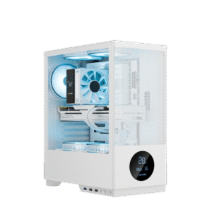 Ant Esports X2 LCD Mid Tower (ATX/M-ATX/M-ITX) White Cabinet with 3x120mm Fans